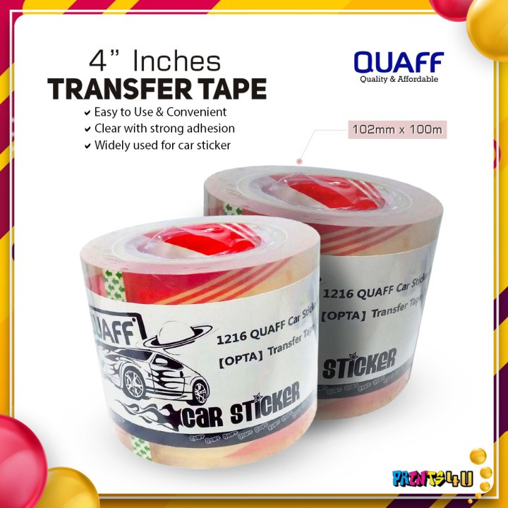 Quaff Transfer Tape 4 Inches Or 9 Inches Comcard