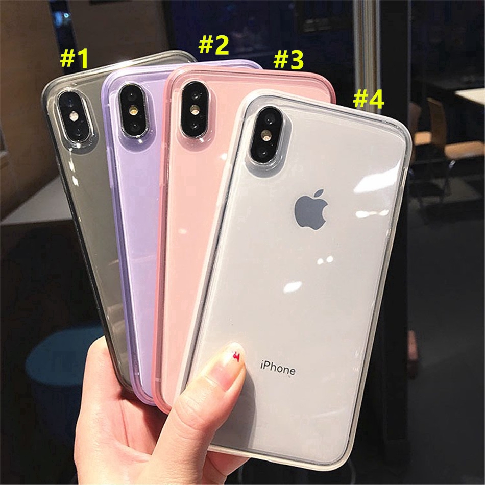 Apple Iphone 11 11pro Max Xr Xsmax X 6 7plus 8plus Transparent Case Four Colors Clear Soft Cover Shopee Philippines