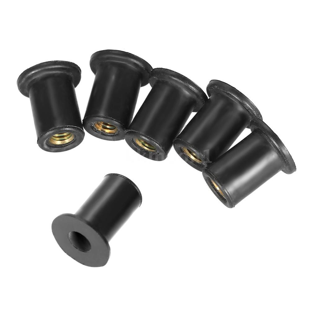 M4 6PCS Rubber Well Nuts Bolts Wellnuts for Motorcycle Yayak Automotive
