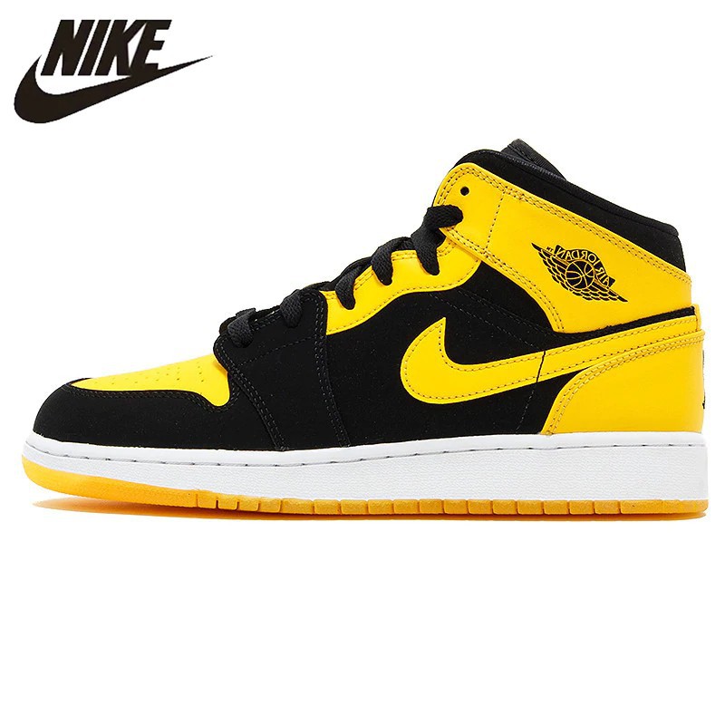 yellow black nike jordans