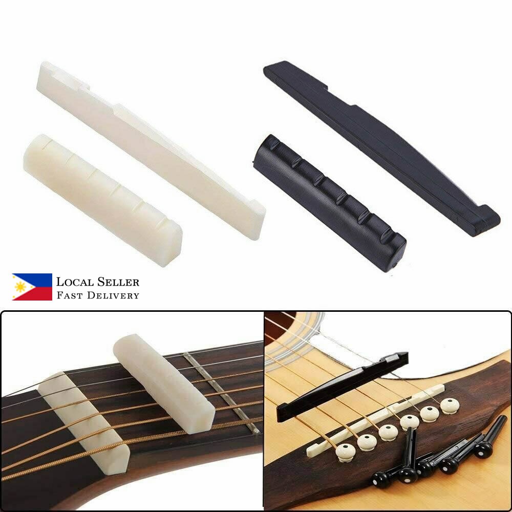 Guitar Parts 6 String Acoustic Guitar Bridge Saddle or Nut Set Shopee