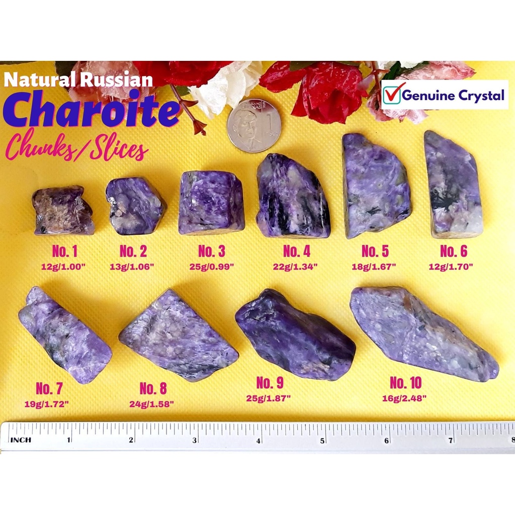 Charoite Chunks Slices Natural Raw Russian Charoite Gemstone Of Transformation And Power Shopee Philippines