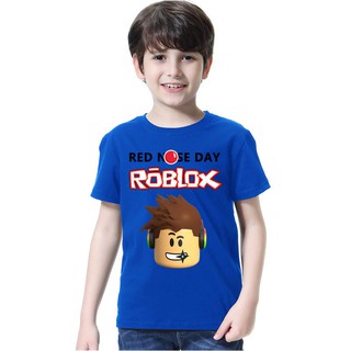 Chaodama Children T Shirt Roblox Summer Cotton Short Sleeve Shopee Philippines - light blue striped shirt roblox