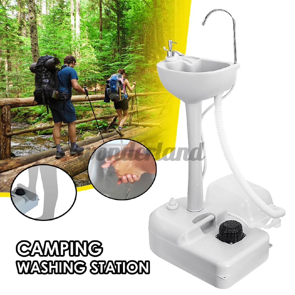 Portable Hand Washing Station Garden Camping Sink Basin Water Tank Pump Stand Shopee Philippines