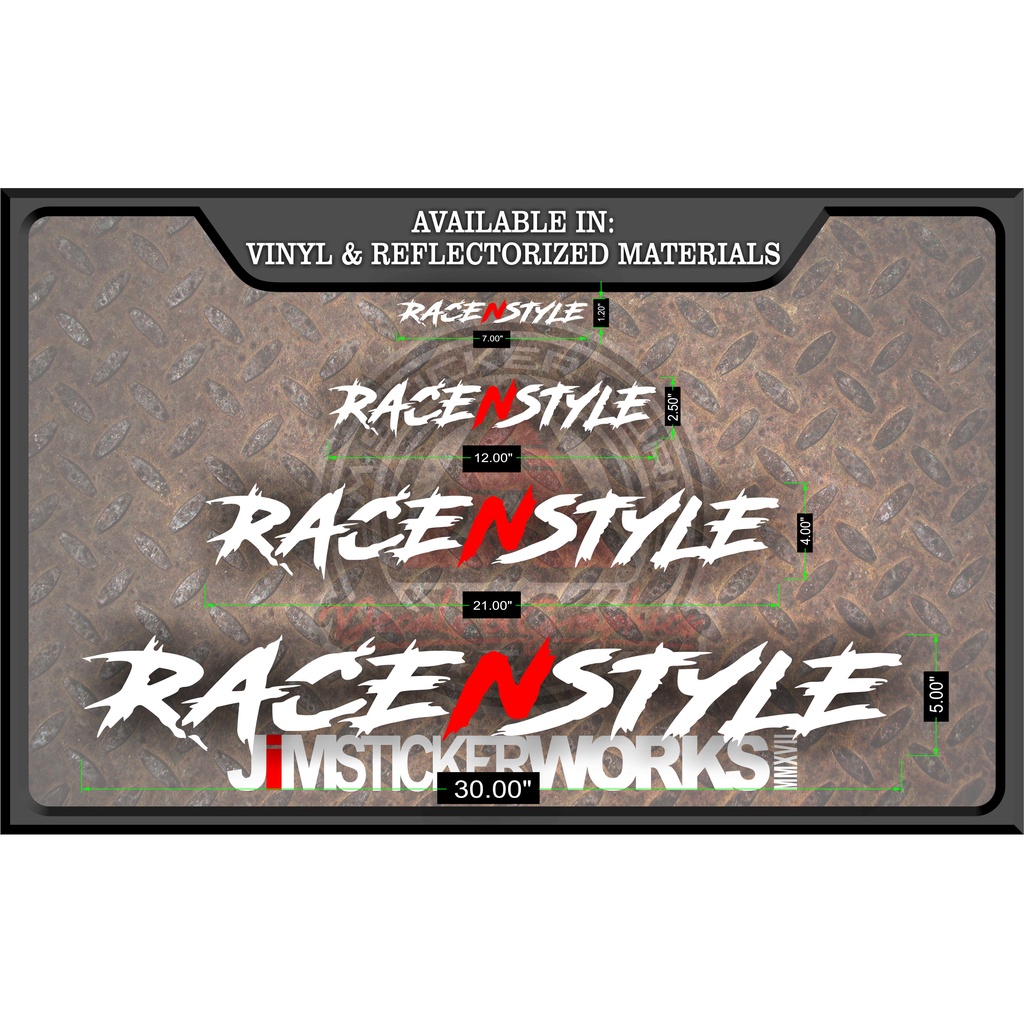 RACE N STYLE STICKER (MACHINE CUT VINYL MATERIALS) Shopee Philippines