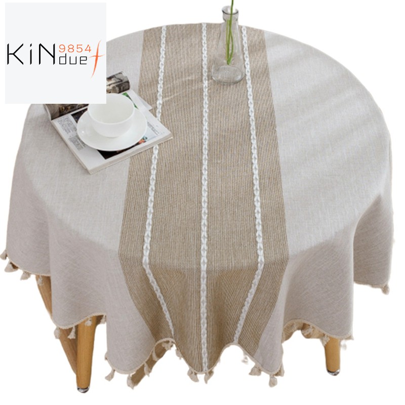 Decorative Cloth Cotton Linen Tablecloth Round Tablecloths Dining Table Cover Mantel Mesa Shopee Philippines