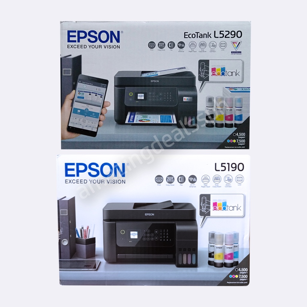 L5290 / L5190 EPSON EcoTank Multifuntion WiFi Printer w/ Fax (LEGAL