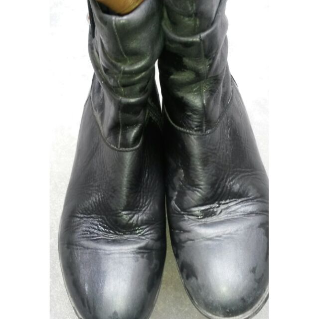black soft leather ankle boots