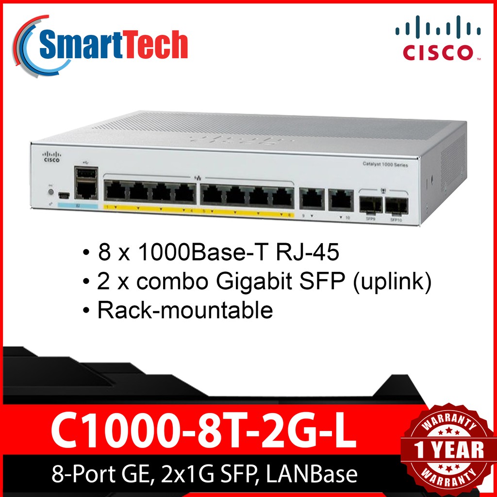 C1000 8T 2G L Cisco Catalyst 1000 Series Switches 8 Port GE 2x1G SFP
