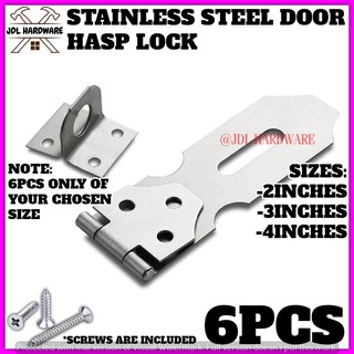 2207 6PCS (2,3 and 4 INCHES) Stainless Steel Door Hasp Padlock Latch Lock Hasp And Staple #1