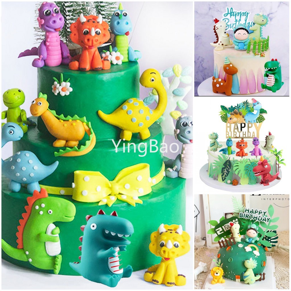 Baby Dinosaur Theme Happy Birthday Cake Topper Decoration Boy Girl