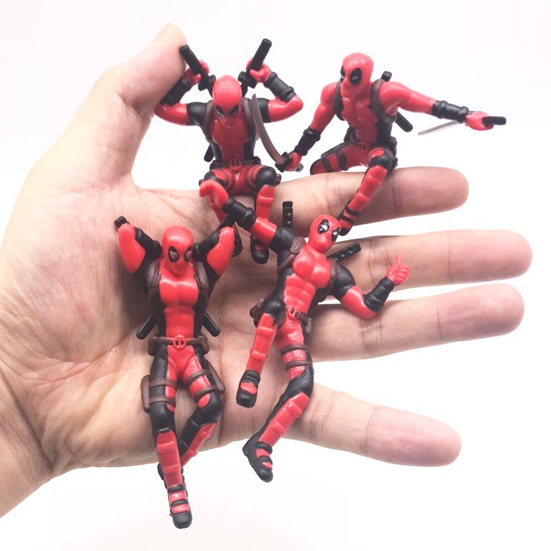 Marvel Deadpool 2 Mini PVC Action Figure Collectible Model Toy Car Decoration