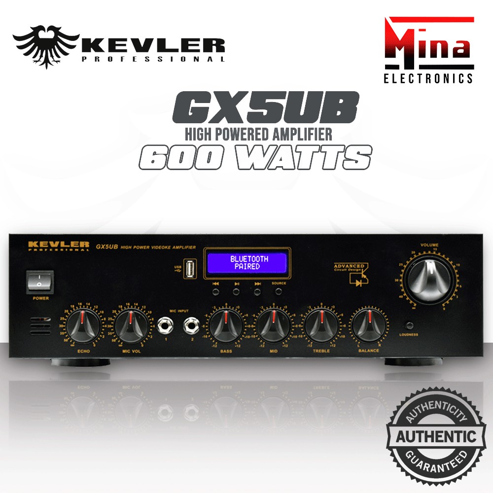 Kevler Professional Gx5ub High Powered Amplifier 600w W Bluetooth Usb Fm Black Shopee Philippines