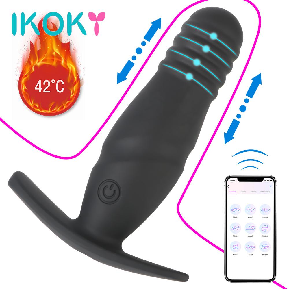 Ikoky App Control Prostate Massager Heating 9 Speeds Butt Plug Anal Plug Vibrator Thrusting