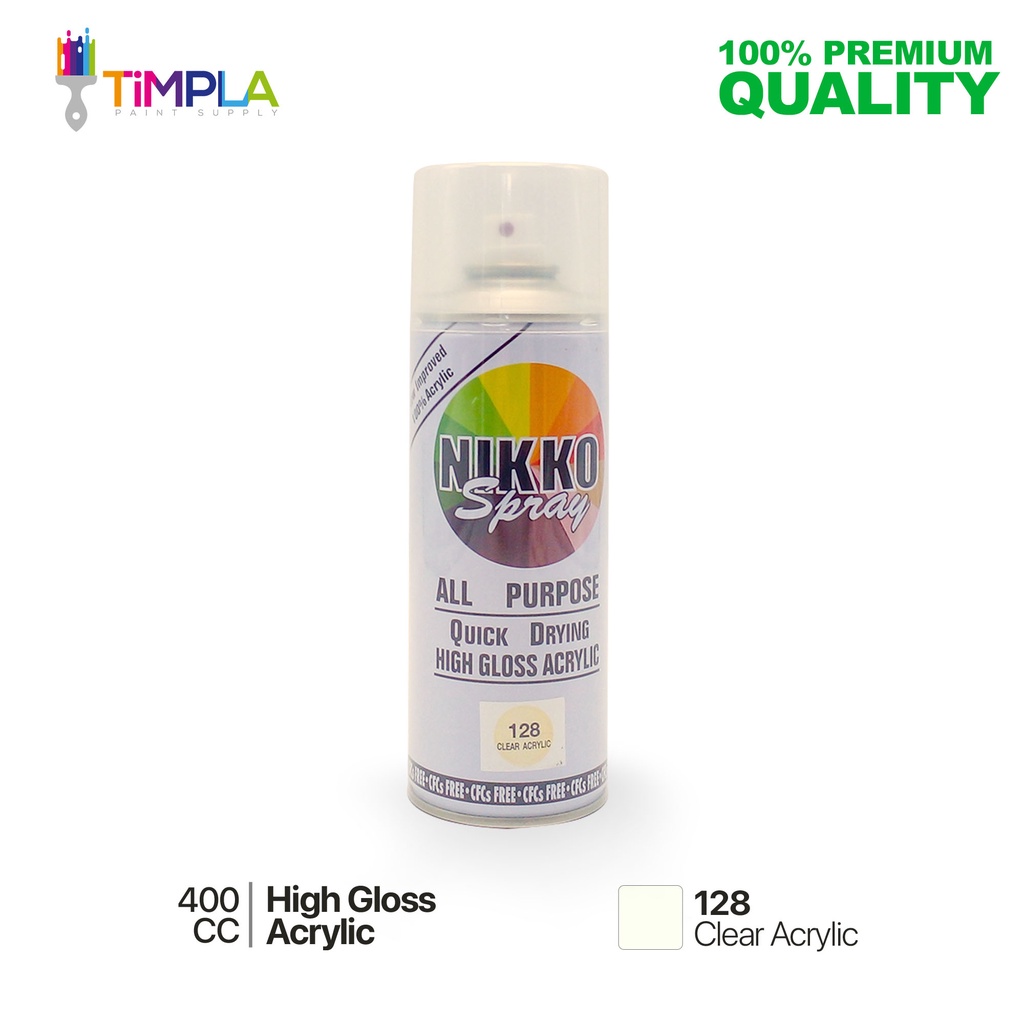 Nikko Spray Paint 128 Clear All Purpose Quick Drying HighGloss Acrylic