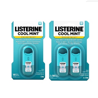 Listerine PocketMist Spray Cool Mint Oral Care Mist, 2 Packs | Shopee ...