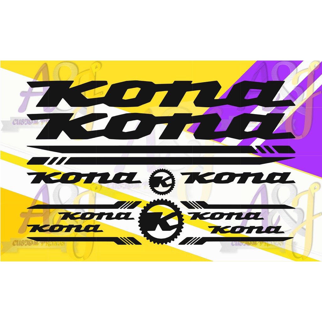 2 Stickers Décalques Kona Logo – VTT DH AM XC CX Enduro – Vinyle Brillant
