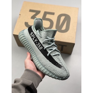 *High Quality* Exclusive Live Shot (Top Quality) Yeezy 350 Boost V2 Grey Green Paint Sneakers