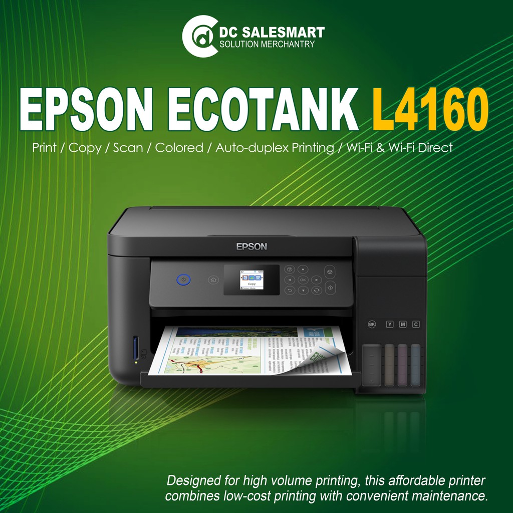 Epson L4160 WiFi Duplex AllinOne Ink Tank Printer Borderless Printing up to A4 size Spill