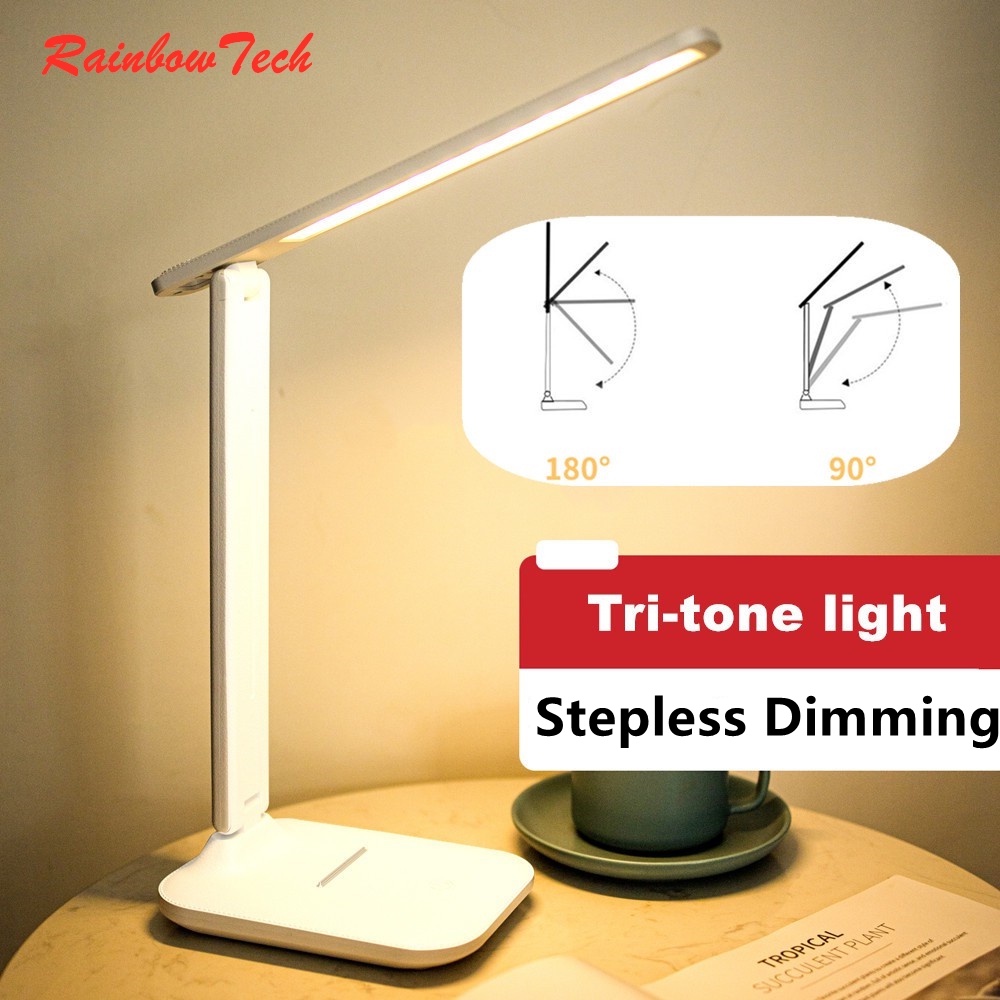 LED Desk Lamp USB Study Lamp Stepless Dimming Table Foldable Student