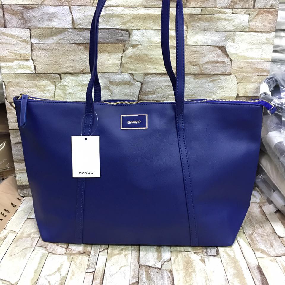 cobalt blue tote bag