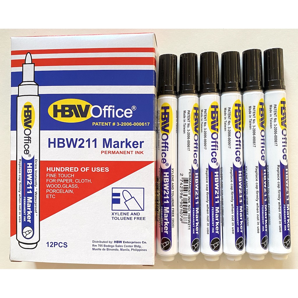 HBW Permanent Whiteboard Marker Sold Per Piece Black Only Shopee