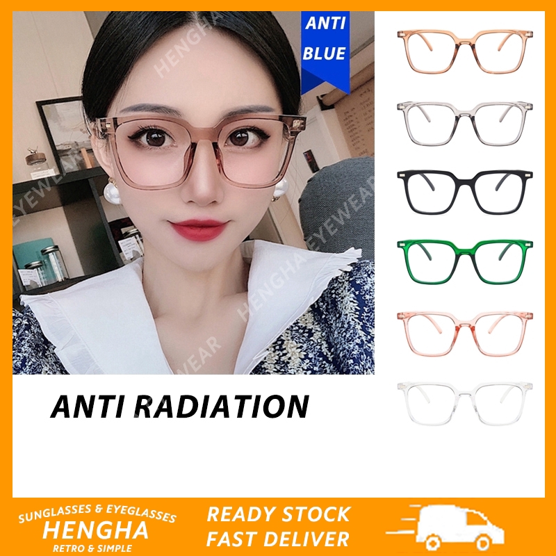 【HENGHA】Korean eyeglass for Women Clear Frame Glasses Anti Radiation