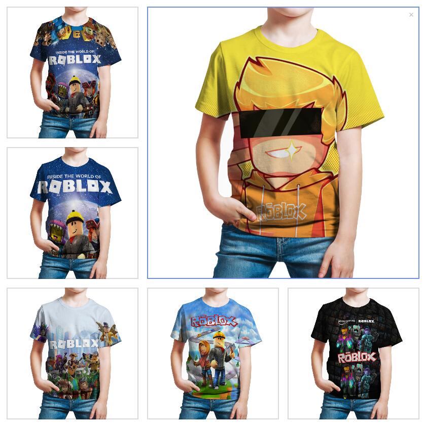 *3-13 Years Old *110-160* Roblox Boys T-shirt Kids Game 3D T-shirt Clothes Cartoon Unisex Boys Girls Short Sleeve Round Neck Summer Shirt