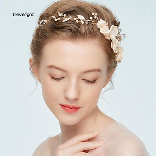 Tvgm Elegant Wedding Party Flower Leaf Faux Pearl Hair Vine