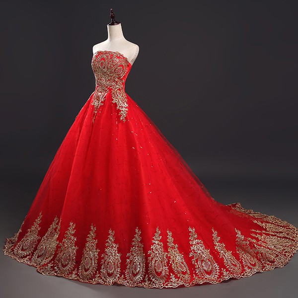 debut gown red