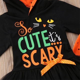 Aunavey Halloween Kids So Cute It's Scary Hoodie Tutu Dress LJ001 #4