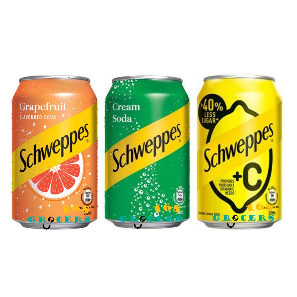 Schweppes ( Hong Kong ) Grapefruit / Cream Soda / +C Lemon Soda 330ml