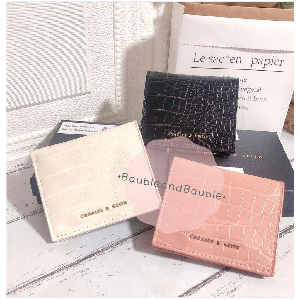 charles & keith croc effect small wallet