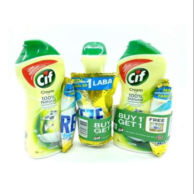 CIF All Purpose Cleaner Cream 250ml with FREE Breeze Powder Shopee