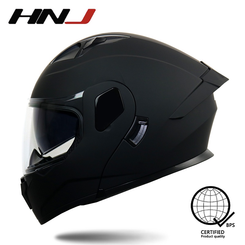 Hnj Plain Modular Helmet Full Face Or Half Face Helmet For Men And Women Helmet Shopee