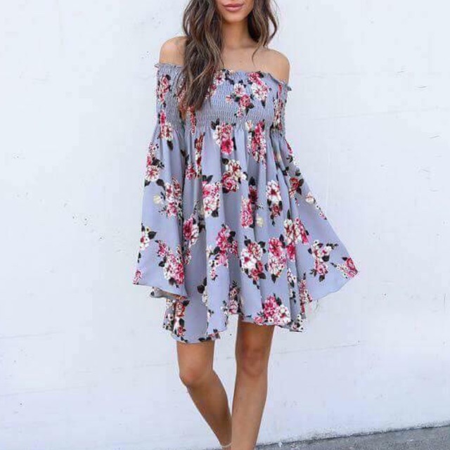 off the shoulder smock dress