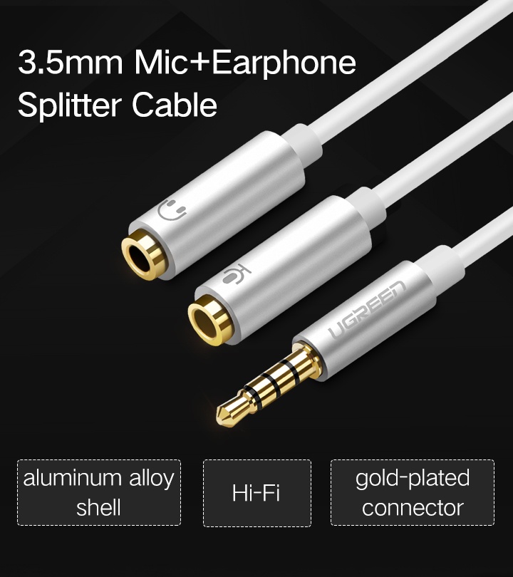 255699d3948e9aa7b1496c66e3e16995 - UGREEN Audio Splitter 3.5MM Male To 2 Female 3.5MM Cable 20CM