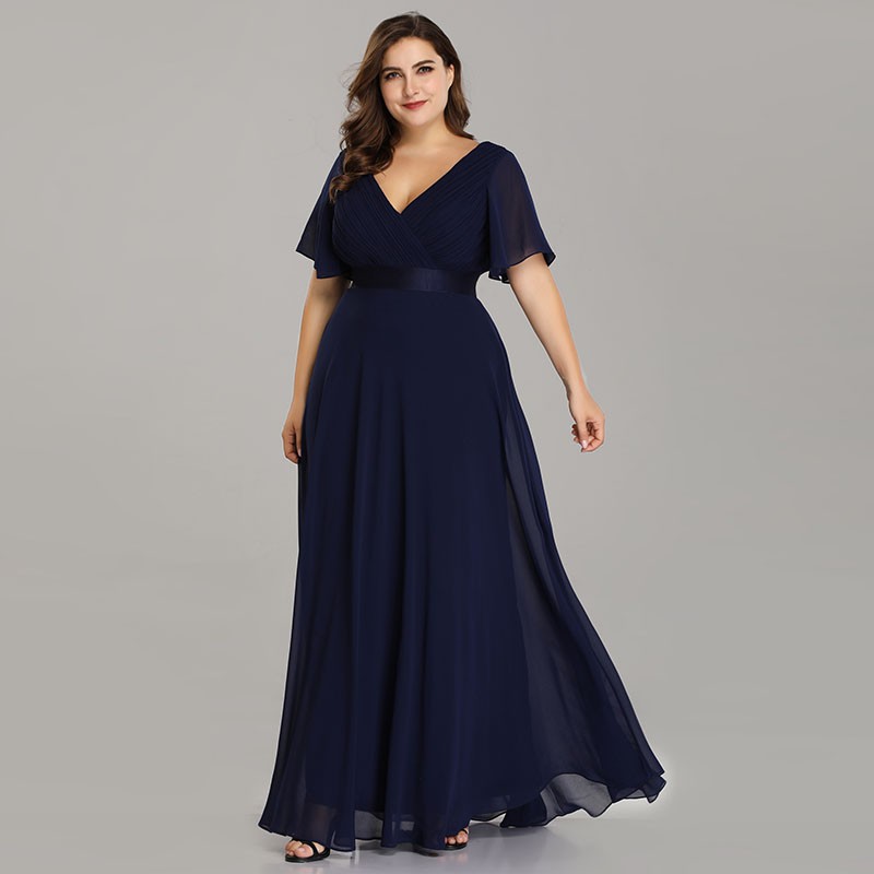 blue and gold plus size dress