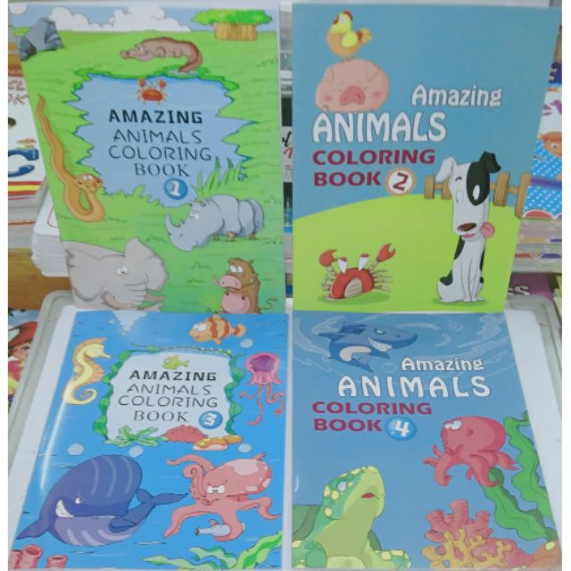 Download 4pcs Amazing Animals Coloring Book Shopee Philippines