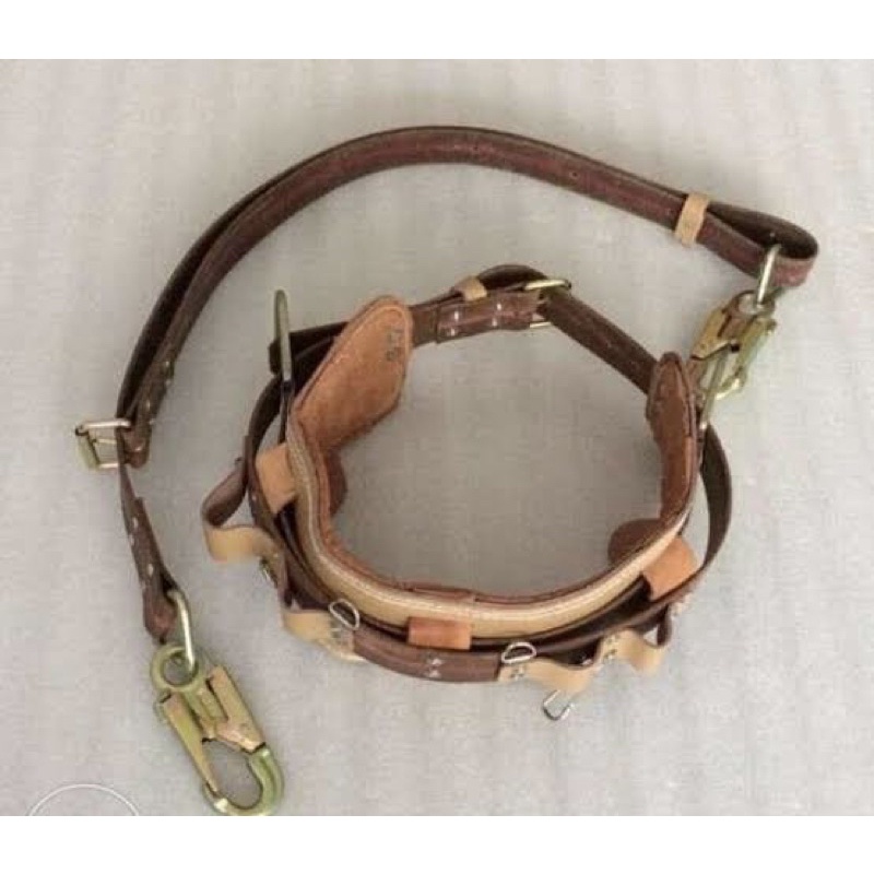 Lineman leather safetybelt adgm brand with leather belt with