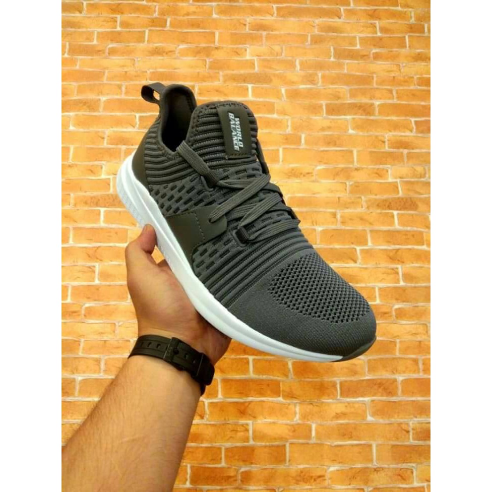 world balance shoes gray