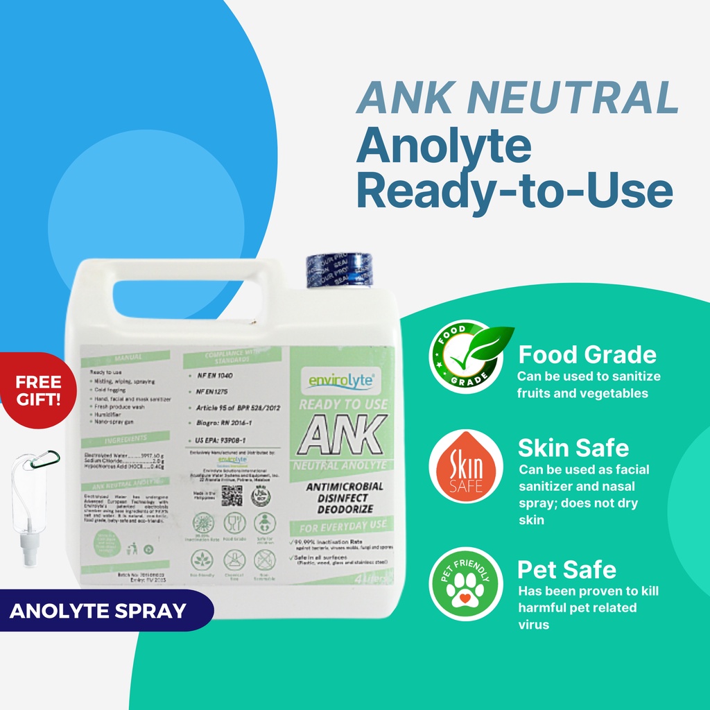 Envirolyte ANK Neutral Anolyte Disinfectant Solution Ready to Use 4