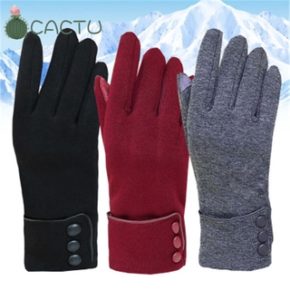 CERTAINLY New Fashion Driving Mittens Graceful Plus Velvet Touch Screen Gloves Women Winter Warm Windproof Thicken Skiing Gloves/Multicolor