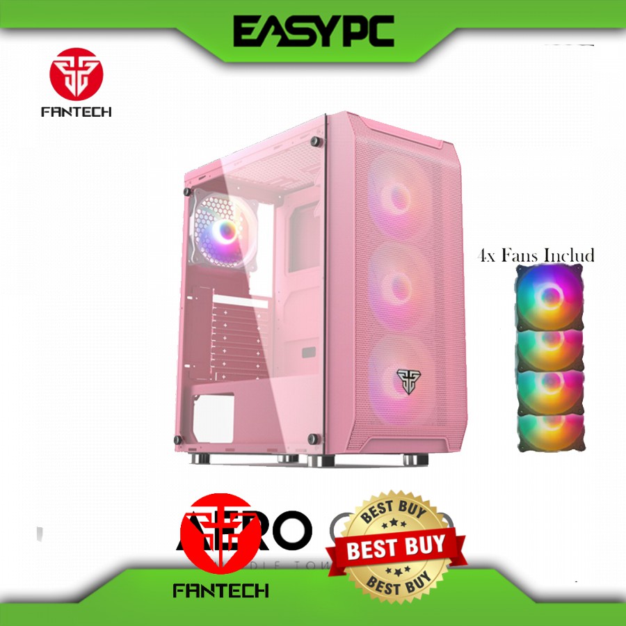 Fantech Aero CG80 with 4 RGB Fan Mid Tower Case Pink, Best Seller ...