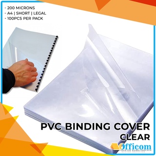 100pcs Officom PVC Binding Cover Clear 200 Microns A4 | Short | Legal
