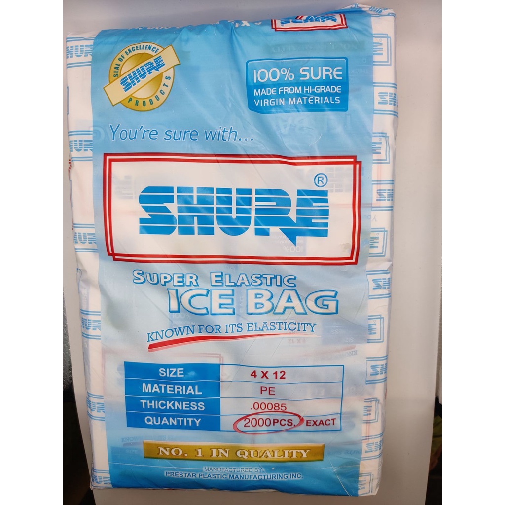 Ice Bag (SHURE, STAREX, WHITE HORSE) sold per ream/pack 2000 pcs ...