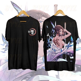 Demon Slayer Anime T Shirt Kochou Shinobu Cotton Oversized Round Neck Tops Tees T-shirts #1