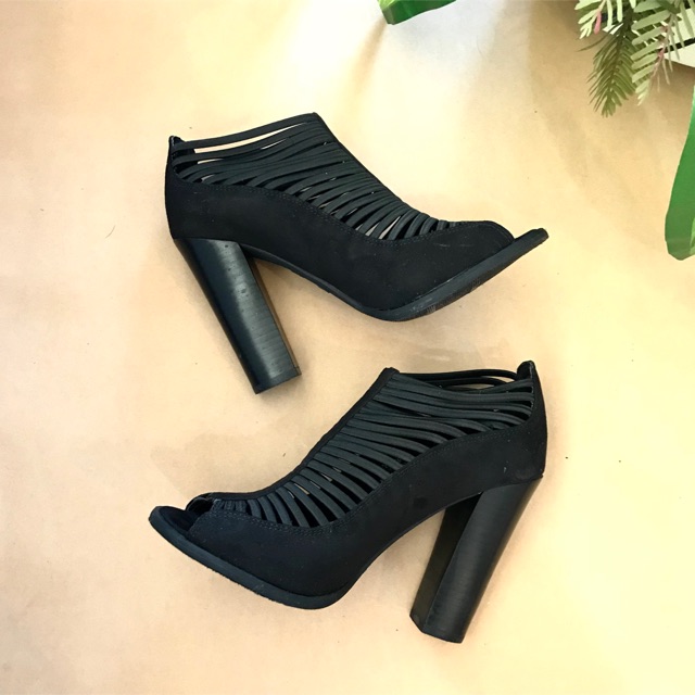 caged block heel