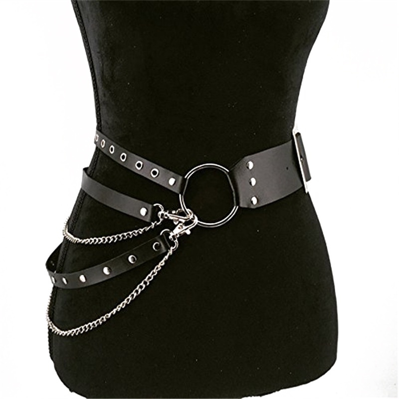 Accessories Belts & Braces Suspenders waist strap,pu leather vest,locomotive harness,punk belt,waist belt,pu leather camisole,gothic belt,nightclub decoration,binding belt 