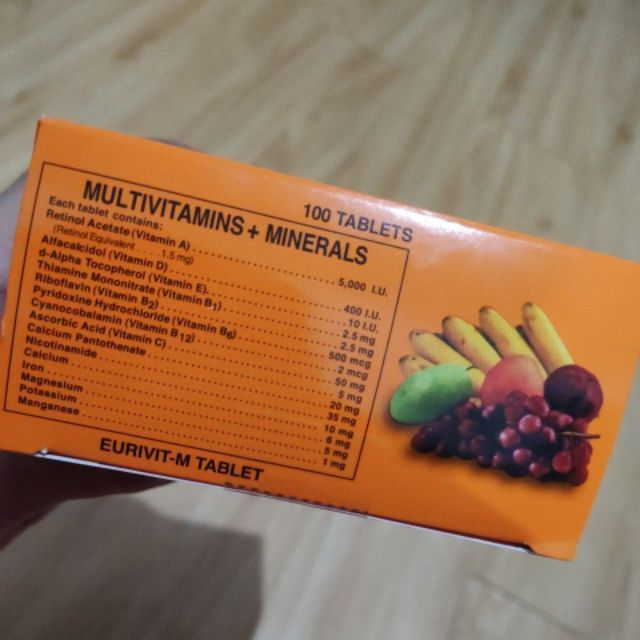 Eurivit M 100 Tablets Multivitamins + Minerals Shopee Philippines